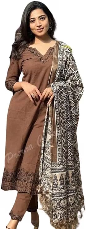 atharva-craft-women-s-brown-cotton-blend-kurti-set-with-pant-and-dupatta.avif